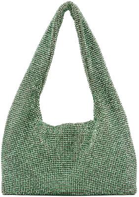 KARA Green Mini Crystal Armpit Bag