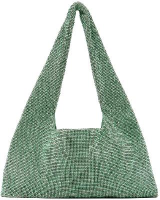 KARA Green Crystal Mesh Armpit Bag