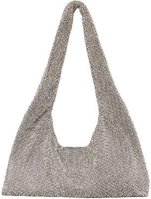 KARA Silver Crystal Mesh Armpit Bag