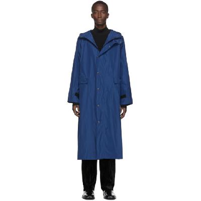 KASSL Editions Blue Taffeta Long Hooded Coat