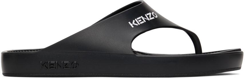 Kenzo Black K-Beach Flip Flops