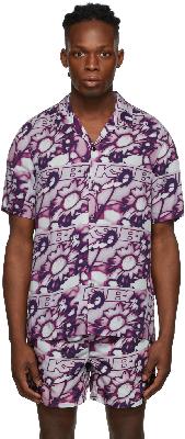 Ksubi Purple UV Flower Resort Shirt