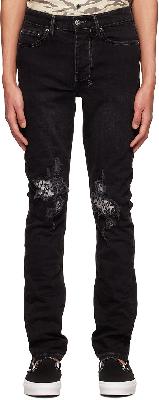 Ksubi Black Chitch Leopard Patch Krow Jeans