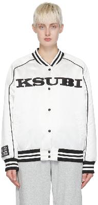 Ksubi White Retro Bomber Jacket