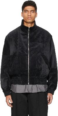 Kuro Black Corduroy Patchwork Jacket