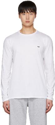 Lacoste White Embroidered Long Sleeve T-Shirt