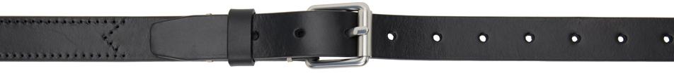 Lemaire Black Leather Reversed Thin Belt