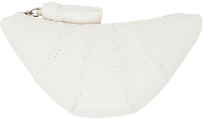 Lemaire White Leather Croissant Coin Pouch
