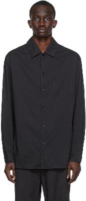 Lemaire Black Convertible Collar Shirt