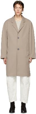 Lemaire Beige Wool Chesterfield Coat