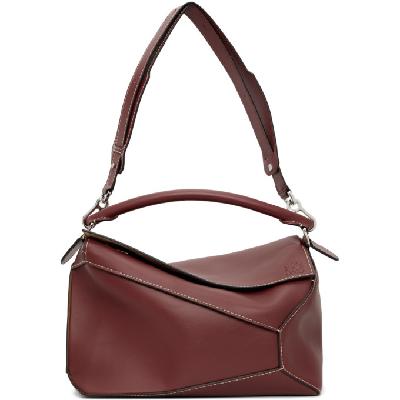 Loewe Burgundy Large Puzzle Bag