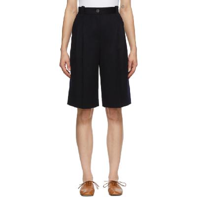 Loewe Navy Virgin Wool Shorts