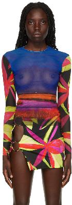 Louisa Ballou Multicolor Printed Long Sleeve T-Shirt