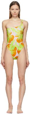 Louisa Ballou Pink & Green New One-Piece Swimsuit