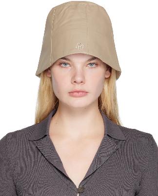 LOW CLASSIC SSENSE Exclusive Beige Faux-Leather Bucket Hat