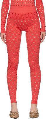 Maisie Wilen Red Perforated Leggings