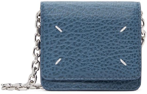 Maison Margiela Blue Small Chain Wallet Bag