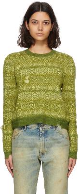 Maison Margiela Green Fairisle Sweater