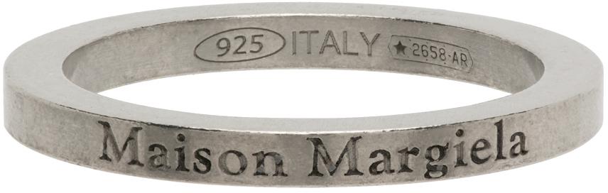 Maison Margiela Silver 2mm Logo Ring