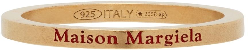 Maison Margiela Gold Logo Slim Band Ring
