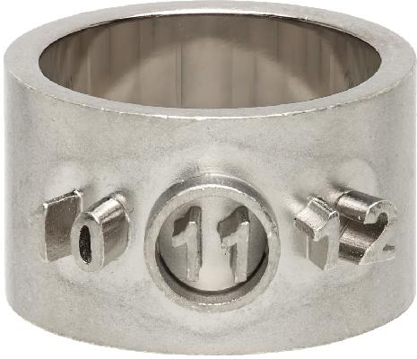 Maison Margiela Silver Wide Numerical Logo Ring