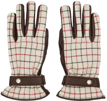 Maison Margiela Beige & Brown Check Gloves