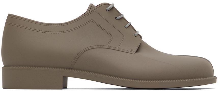 Maison Margiela Taupe Recycled Rubber Tabi Derbys