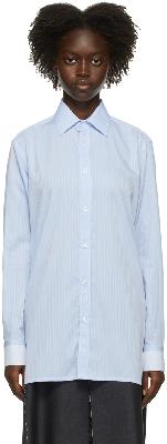 Maison Margiela Blue Cotton Stripe Shirt