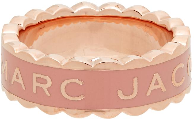 Marc Jacobs Rose Gold & Pink 'The Scallop Medallion' Ring