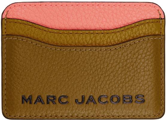Marc Jacobs Khaki & Pink 'The Bold Colorblock' Card Holder