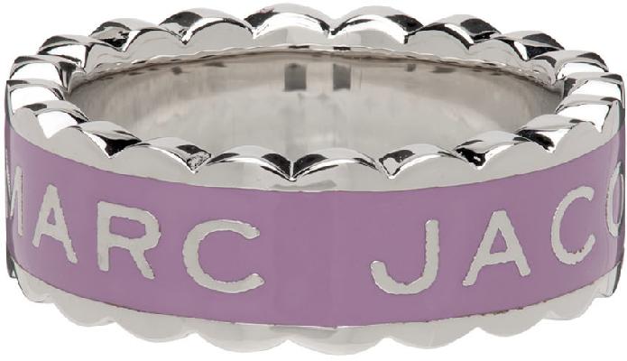 Marc Jacobs Silver & Purple 'The Scallop Medallion' Ring