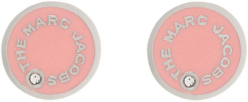 Marc Jacobs Silver & Pink 'The Medallion' Stud Earrings