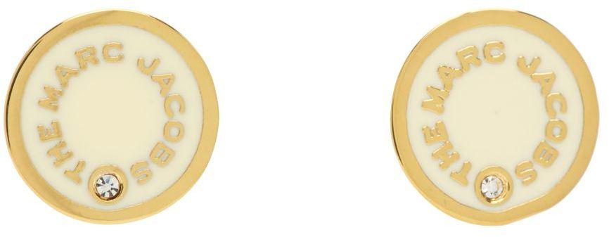 Marc Jacobs Beige 'The Medallion Studs' Earrings