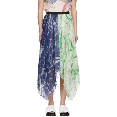 Marina Moscone Multicolor Plissé Skirt