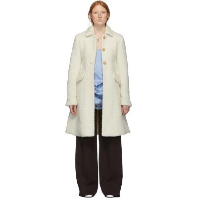 Marina Moscone SSENSE Exclusive Off-White Longhair Irving Coat