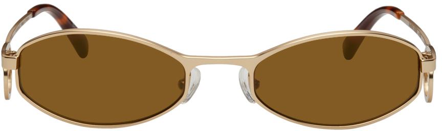 Marine Serre Gold Vuarnet Edition Swirl-Frame Oval Sunglasses