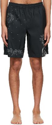 Marine Serre Black Recycled Nylon Swim Shorts