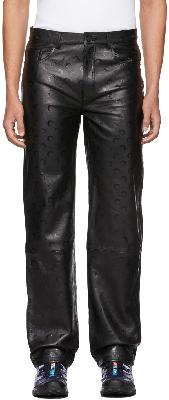 Marine Serre Black Regenerated Leather Pants