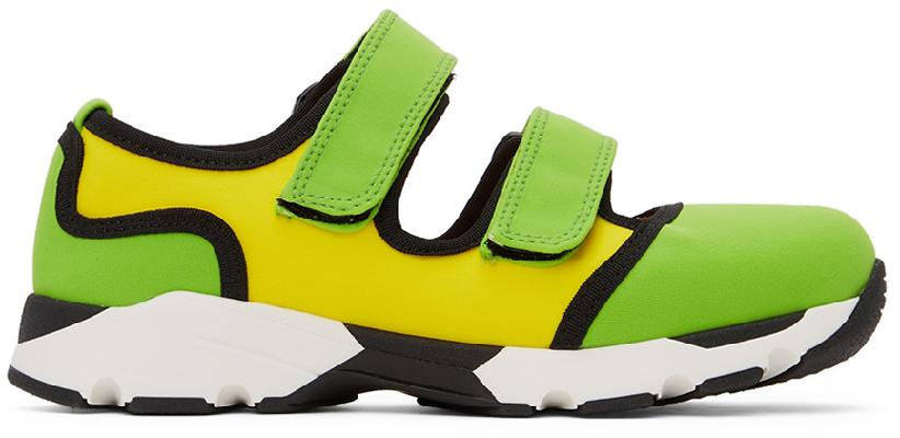Marni Green & Yellow Scuba Sneakers