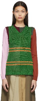 Marni Green Knit Linen Tank Top