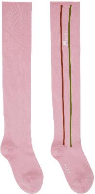 Marni Pink Stripe Logo Socks