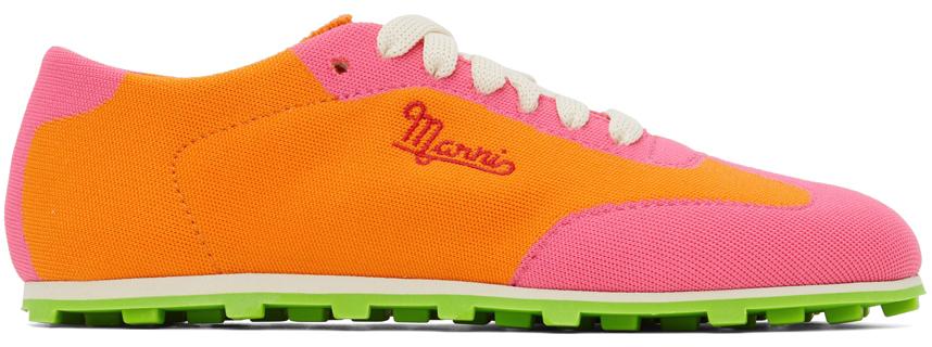Marni Orange & Pink Pebble Sneakers