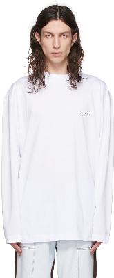 Marni White Embroidered Logo Long Sleeve T-Shirt
