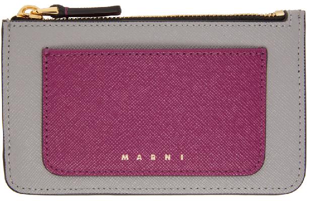 Marni Multicolor Saffiano Leather Card Holder