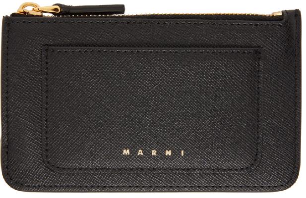 Marni Black Saffiano Leather Card Holder