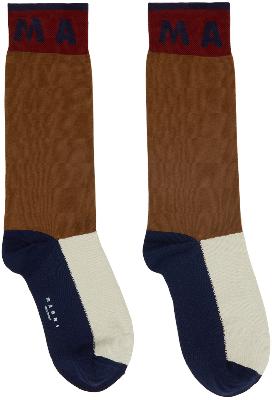 Marni Brown Colorblock Socks