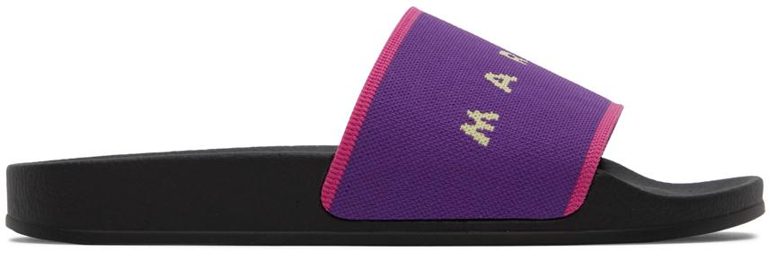 Marni Purple Marnigram Slides