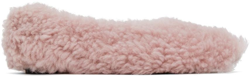 Marni Pink Shearling Ballerina Flats