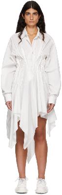 Marques Almeida White Cinched Pleated Dress