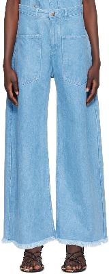Marques Almeida Blue Wide-Leg Jeans